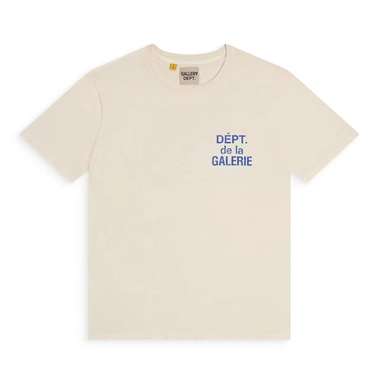 GALLERY DEPT. FRENCH TEE/CREAM/BLUE Cream French Blue LOGO Short Sleeve Cream S-XL Ready-to-wear Asso special piece dyeing Heavy washing water printing and distressing treatment Proper tube-woven fabric without side seams Unusual open-width version Original development Complete accessories/matching Details in place